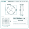 HQ2080S-PL1-TPR 8 x 2 in thermoplastic rubber swivel caster reference drawing, side, front and top plate views with dimensions