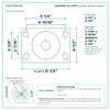 HQ2080S-PL3-DSR top plate bolt pattern drawing, 4-1/2 x 6-1/4 in plate, slotted bolt holes