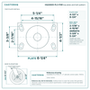 HQ2080S-PL3-PHR top plate bolt pattern drawing, 4-1/2 x 6-1/4 in plate, slotted bolt holes
