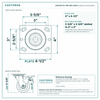 HQ2140S-PL1-PAR-ORG-2S2R top plate bolt pattern drawing, 4 x 4-1/2 in plate, slotted bolt holes