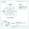 HQ2140S-PL1-PAR-ORG-SET top plate bolt pattern drawing, 4 x 4-1/2 in plate, slotted bolt holes