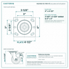 HQ2140S-PL1-PHR-4TL top plate bolt pattern drawing, 4 x 4-1/2 in plate, slotted bolt holes