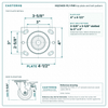 HQ2140S-PL1-PHR top plate bolt pattern drawing, 4 x 4-1/2 in plate, slotted bolt holes