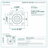 HQ2150S-PL1-PAR-ORG top plate bolt pattern drawing, 4 x 4-1/2 in plate, slotted bolt holes