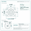 HQ2160S-PL1-PAR-ORG-2L2S top plate bolt pattern drawing, 4 x 4-1/2 in plate, slotted bolt holes