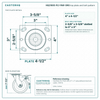 HQ2160S-PL1-PAR-ORG top plate bolt pattern drawing, 4 x 4-1/2 in plate, slotted bolt holes