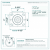 HQ2180S-PL1-PAR-ORG-SET2L2S top plate bolt pattern drawing, 4 x 4-1/2 in plate, slotted bolt holes