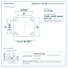 HQ2250R-PL1-PIR-GRE top plate bolt pattern drawing, 4 x 4-1/2 in plate, slotted bolt holes
