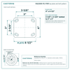 HQ2280S-PL1-PHR top plate bolt pattern drawing, 4 x 4-1/2 in plate, slotted bolt holes