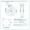HQ2280S-PL1-PIR-RED 8 x 2 in red polyurethane on steel swivel caster reference drawing, side, front and top plate views with dimensions