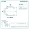 Top plate bolt pattern drawing, 4 in x 4-1/2 in plate, 2-5/8 in x 3-5/8 in slotted to 3 in x 3 in, slotted bolt holes