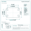 Top plate bolt pattern drawing, 4-1/2 in x 6-1/4 in plate, 2-7/16 in x 4-15/16 in slotted to 3-3/8 in x 5-1/4 in, slotted bolt holes