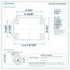 Top plate bolt pattern drawing, 4-1/2 in x 6-1/4 in plate, 2-7/16 in x 4-15/16 in slotted to 3-3/8 in x 5-1/4 in, slotted bolt holes