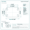 Top plate bolt pattern drawing, 4-1/2 in x 6-1/4 in plate, 2-7/16 in x 4-15/16 in slotted to 3-3/8 in x 5-1/4 in, slotted bolt holes