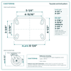 Top plate bolt pattern drawing, 4-1/2 in x 6-1/4 in plate, 2-7/16 in x 4-15/16 in slotted to 3-3/8 in x 5-1/4 in, slotted bolt holes