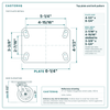 Top plate bolt pattern drawing, 4-1/2 in x 6-1/4 in plate, 2-7/16 in x 4-15/16 in slotted to 3-3/8 in x 5-1/4 in, slotted bolt holes