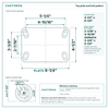 Top plate bolt pattern drawing, 4-1/2 in x 6-1/4 in plate, 2-7/16 in x 4-15/16 in slotted to 3-3/8 in x 5-1/4 in, slotted bolt holes