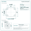 Top plate bolt pattern drawing, 4 in x 4-1/2 in plate, 2-5/8 in x 3-5/8 in slotted to 3 in x 3 in, slotted bolt holes