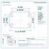 Top plate bolt pattern drawing, 4-1/2 in x 6-1/4 in plate, 2-7/16 in x 4-15/16 in slotted to 3-3/8 in x 5-1/4 in, slotted bolt holes