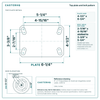Top plate bolt pattern drawing, 4-1/2 in x 6-1/4 in plate, 2-7/16 in x 4-15/16 in slotted to 3-3/8 in x 5-1/4 in, slotted bolt holes