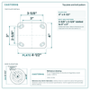 Top plate bolt pattern drawing, 4 in x 4-1/2 in plate, 2-5/8 in x 3-5/8 in slotted to 3 in x 3 in, slotted bolt holes
