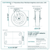 8 x 2 in Polyurethane Glass-Filled Nylon kingpinless swivel caster reference drawing, 4-1/2 in x 6-1/4 in top plate, side, front and top plate views with dimensions