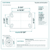 Top plate bolt pattern drawing, 4-1/2 in x 6-1/4 in plate, 2-7/16 in x 4-15/16 in slotted to 3-3/8 in x 5-1/4 in, slotted bolt holes