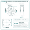 8 x 2 in Polyurethane Glass-Filled Nylon kingpinless swivel caster reference drawing, 4 in x 4-1/2 in top plate, side, front and top plate views with dimensions