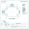 Top plate bolt pattern drawing, 4-1/2 in x 6-1/4 in plate, 2-7/16 in x 4-15/16 in slotted to 3-3/8 in x 5-1/4 in, slotted bolt holes