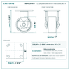 MD4X2RPIR 4 x 2 in polyurethane on iron rigid caster reference drawing, side, front and top plate views with dimensions
