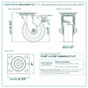 MD5X2SBSP-TLB 5 x 2 in solid polyurethane total lock swivel caster reference drawing, side, front and top plate views with dimensions