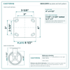 MD6X2RPIR top plate bolt pattern drawing, 4 x 4-1/2 in plate, slotted bolt holes
