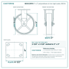 MD8X2RPIR 8 x 2 in polyurethane on iron rigid caster reference drawing, side, front and top plate views with dimensions