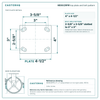 MD8X2RPIR top plate bolt pattern drawing, 4 x 4-1/2 in plate, slotted bolt holes