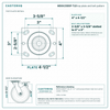 MD8X2SBSP-TLB top plate bolt pattern drawing, 4 x 4-1/2 in plate, slotted bolt holes