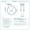 MD8X2SPIR 8 x 2 in polyurethane swivel caster reference drawing, side, front and top plate views with dimensions