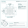 MD8X2SPIR top plate bolt pattern drawing, 4 x 4-1/2 in plate, slotted bolt holes