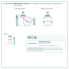 2" polyolefin swivel ball caster reference drawing, side, front and top plate views with dimensions