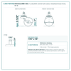 2" polyolefin swivel ball caster reference drawing, side, front and top plate views with dimensions