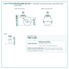 2" polyolefin swivel ball caster reference drawing, side, front and top plate views with dimensions