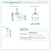 2" polyolefin swivel ball caster reference drawing, side, front and top plate views with dimensions