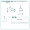 2" polyolefin swivel ball caster reference drawing, side, front and top plate views with dimensions