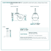 2" polyolefin swivel ball caster reference drawing, side, front and top plate views with dimensions