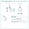 2" polyolefin swivel ball caster reference drawing, side, front and top plate views with dimensions