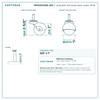 PBH20634WA-3ED 2" polyolefin ball swivel stem caster, 80 lb reference drawing, side, front and stem views with dimensions