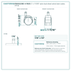2" x 1-11/16" nylon dual wheel swivel stem caster reference drawing, side, front and top plate views with dimensions