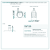 2" x 1-11/16" nylon dual wheel swivel stem caster with brake reference drawing, side, front and top plate views with dimensions