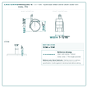 2" x 1-11/16" nylon dual wheel swivel stem caster with brake reference drawing, side, front and top plate views with dimensions