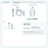 2" x 1-11/16" nylon dual wheel swivel stem caster reference drawing, side, front and top plate views with dimensions