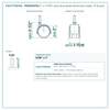 2" x 1-11/16" nylon dual wheel swivel stem caster reference drawing, side, front and top plate views with dimensions